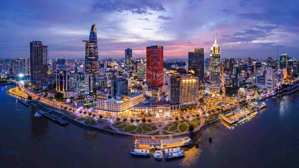 night view at Saigon River Cruise